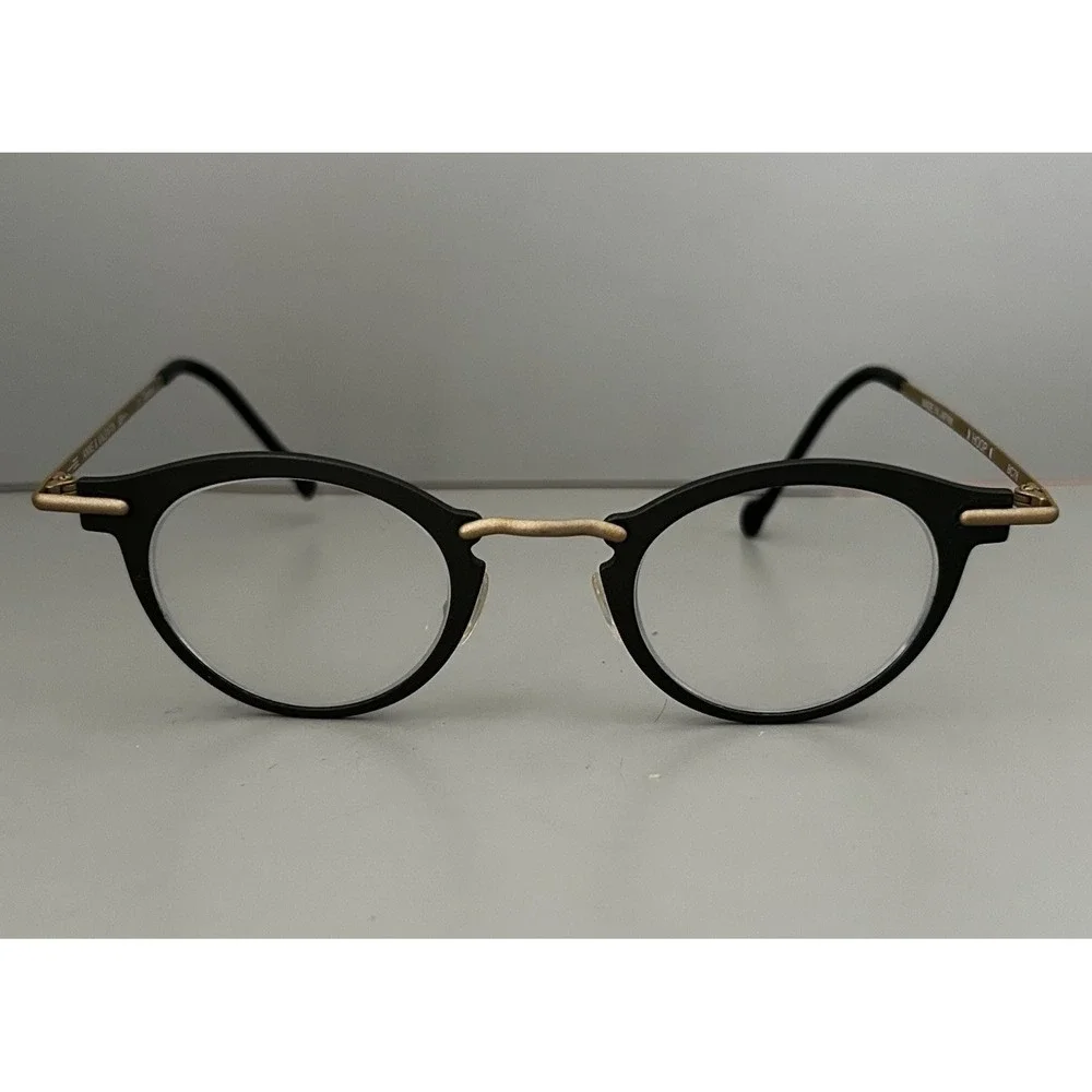 Anne & Valentin Titanium Japan Eyeglasses Frames HOOP BC78 Charcoal & Gold Tone